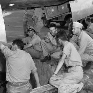 Deak Parsons supervises loading of Little Boy onto the Enola Gay